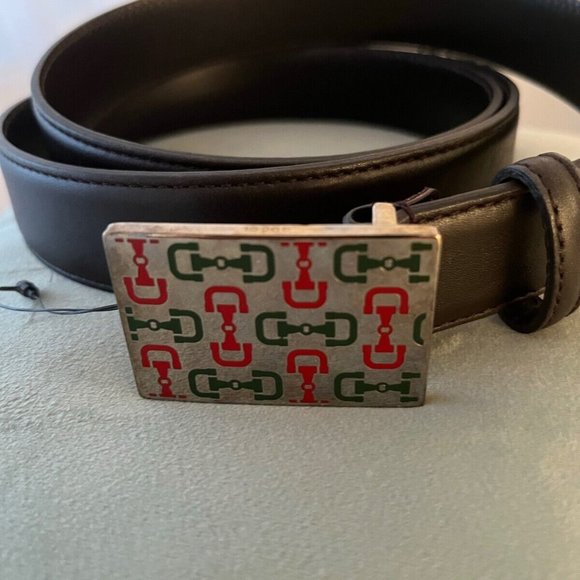Gucci Men's Brown Leather Belt with Horsebit Buckle size 105 - Picture 1 of 4